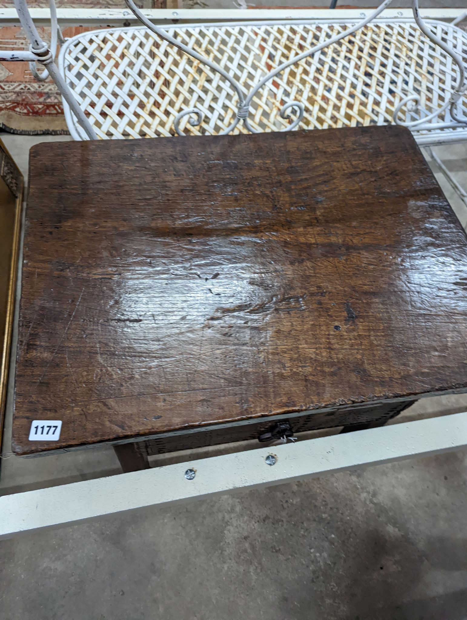 A pair of Spanish style fruitwood side tables (wormed), width 66cm, depth 50cm, height 56cm